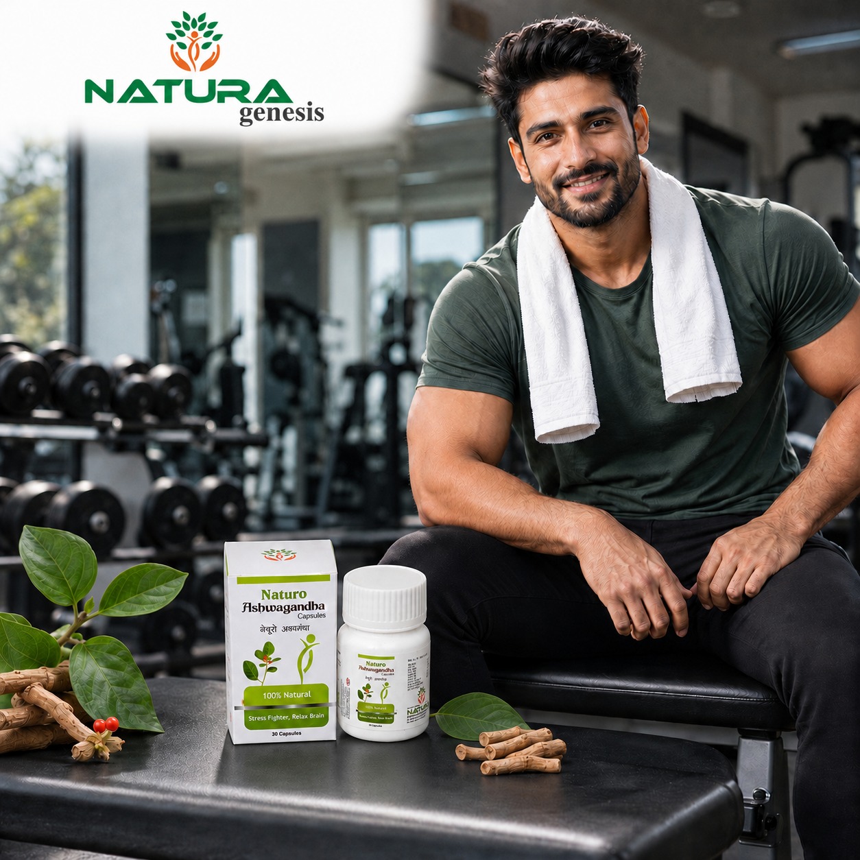 Naturo Ashwagandha Capsules B NATURO Ashwagandha Capsules – Ayurvedic Stress Support | Natural Energy & Daily Wellness Formula | Direct Manufacturer Quality