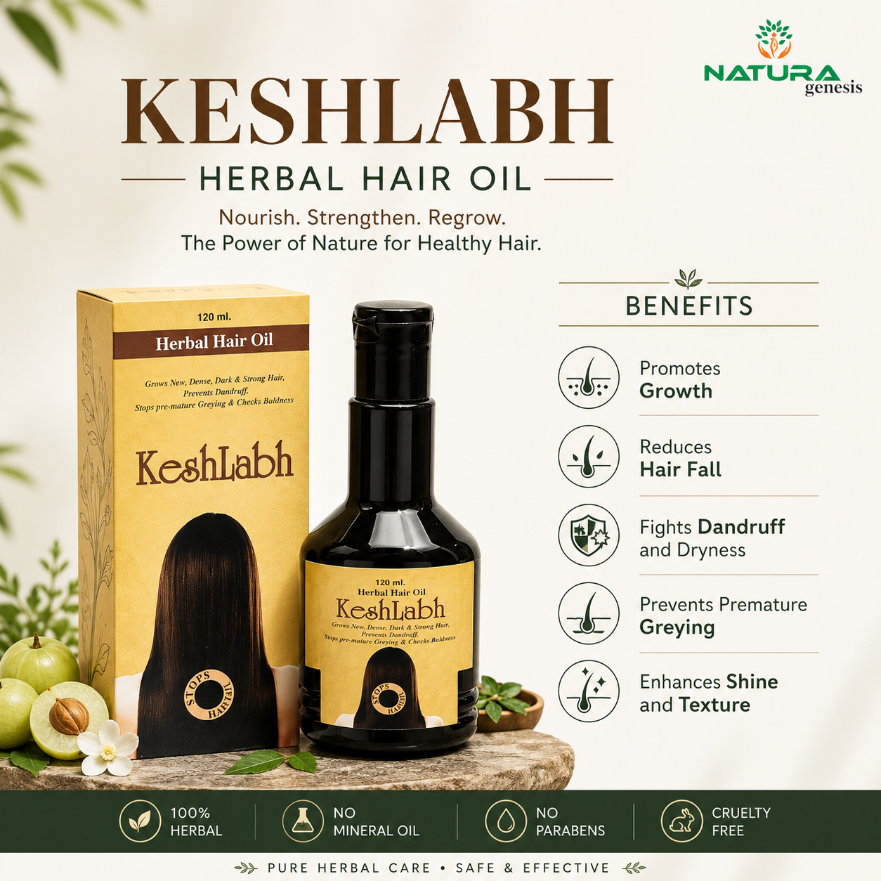 keshlabh hair oil 2 KESHLABH HERBAL OIL | Ayurvedic Hair Care Oil | Scalp Nourishment & Daily Hair Care | Direct Manufacturer