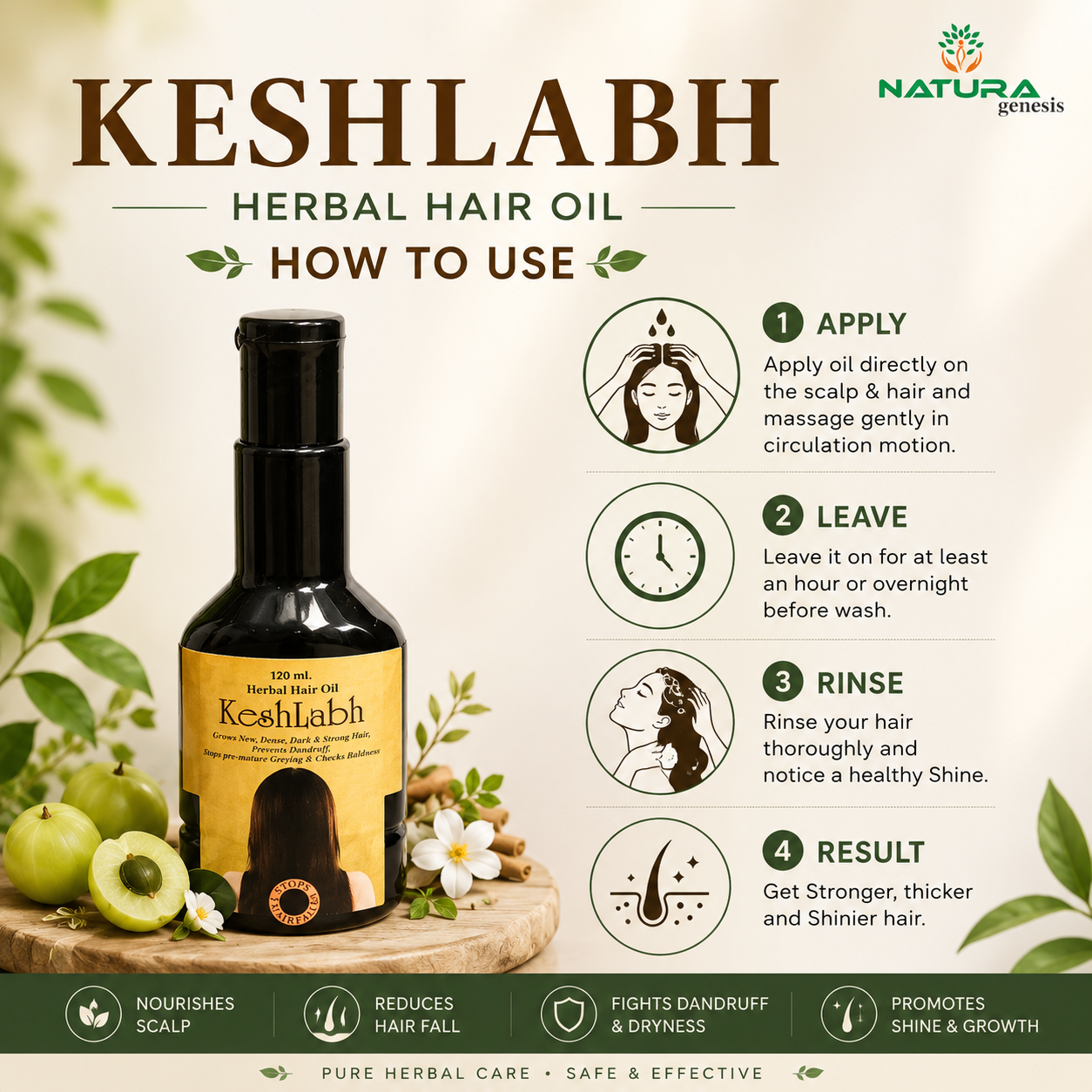 keshlabh hair oil 3 KESHLABH HERBAL OIL | Ayurvedic Hair Care Oil | Scalp Nourishment & Daily Hair Care | Direct Manufacturer