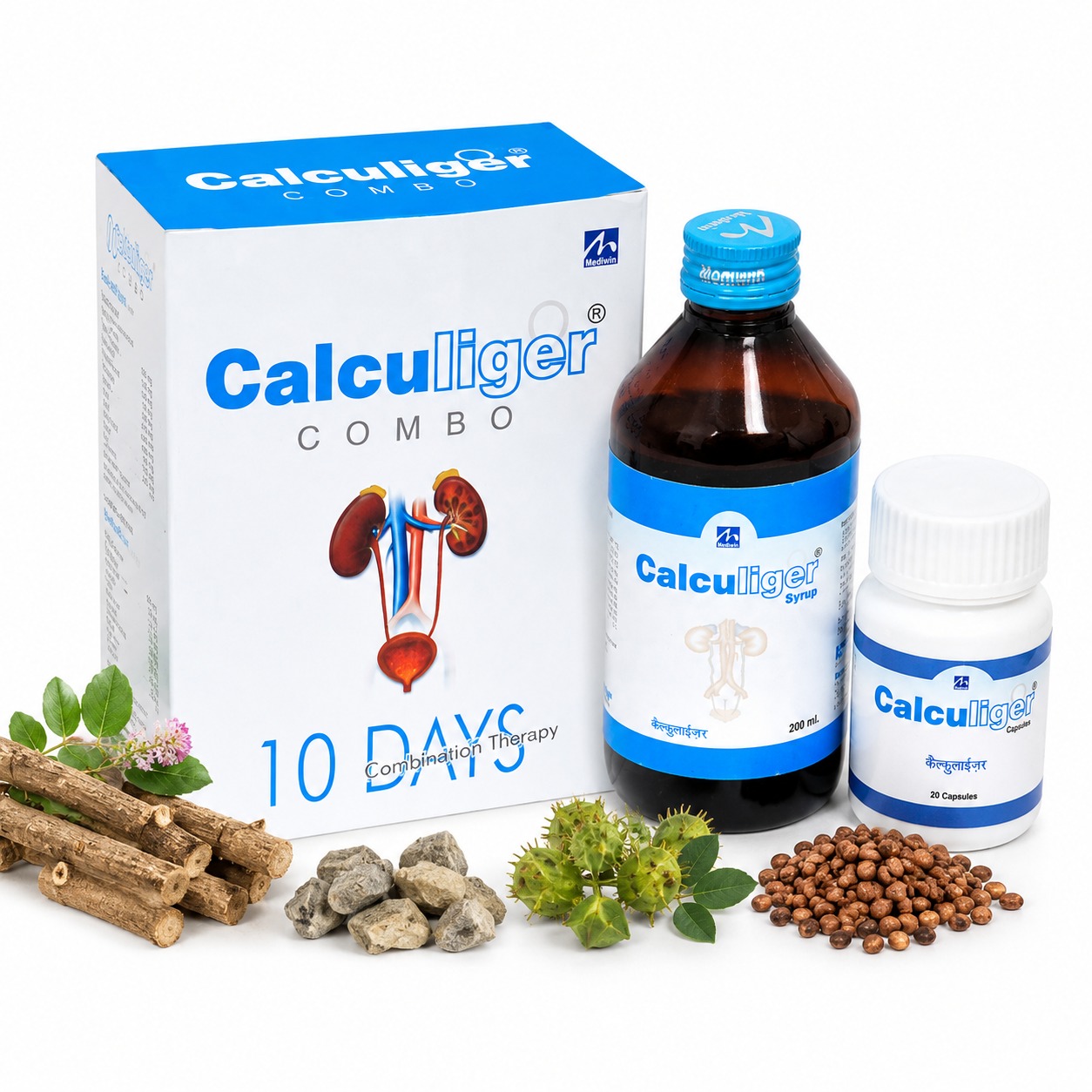 Calculiger Combo Calculiger Combo | Ayurvedic Kidney & Urinary Wellness Support | Capsule + Syrup Formula