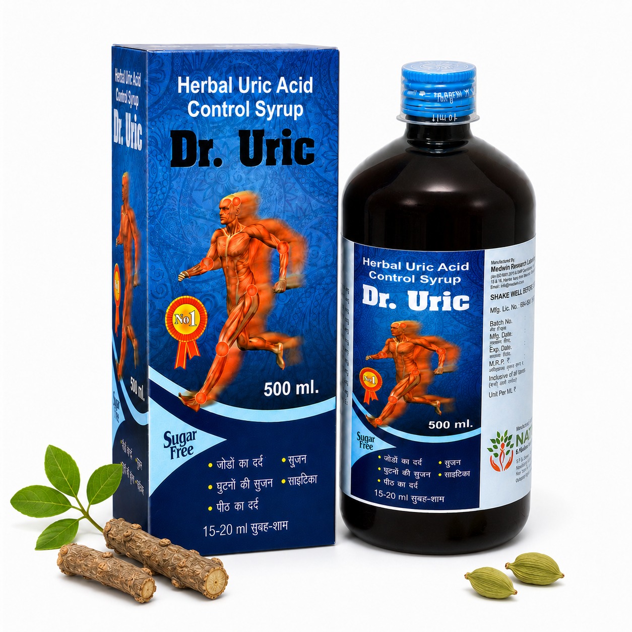 Dr. urice Product Img NATURO DR Uric Syrup 500ml | Herbal Uric Acid Support Syrup | Joint Wellness Support | Direct Manufacturer