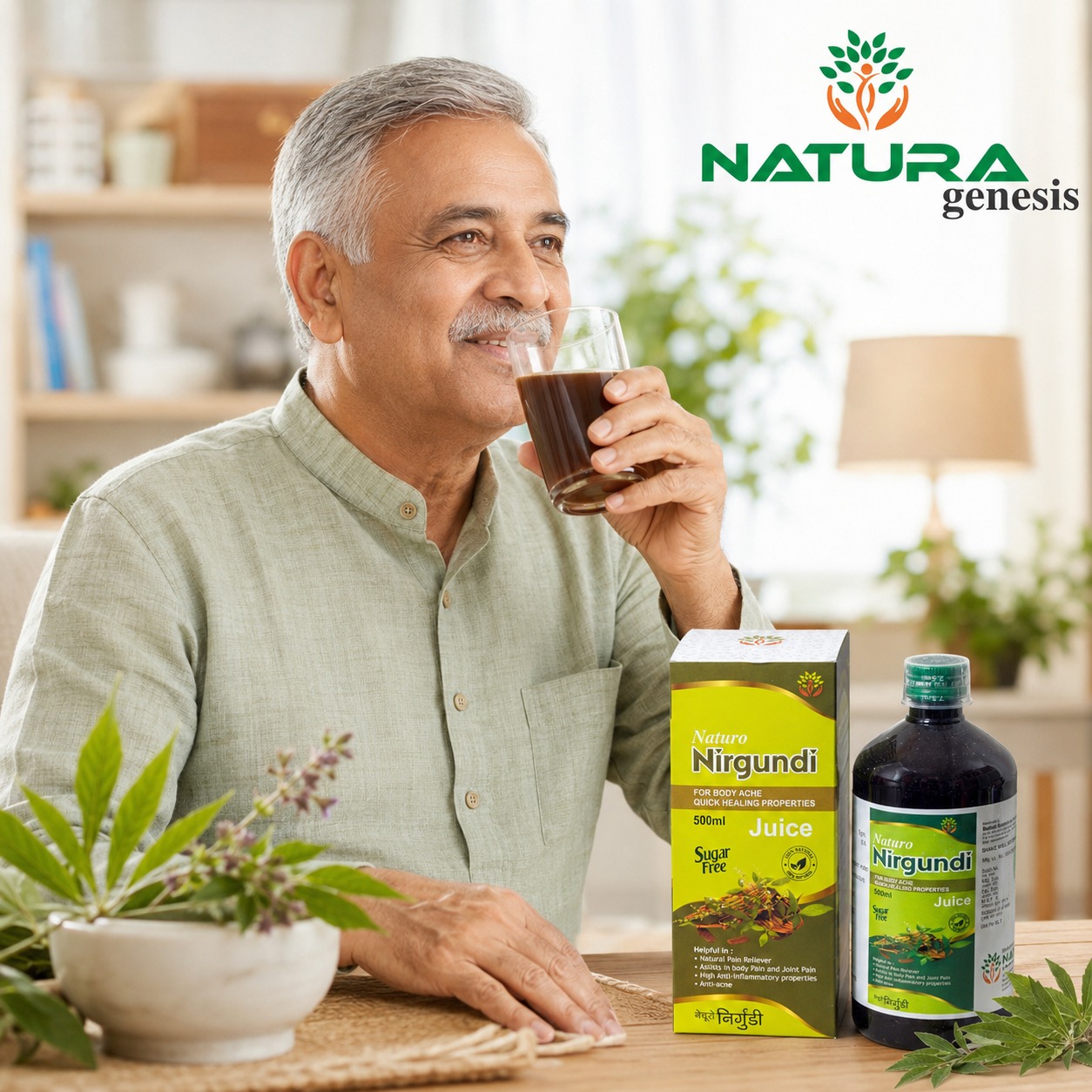 Nirgundi4 NATURO Nirgundi Juice 500ml | Herbal Wellness Juice | Joint Comfort & Mobility Support | Direct Manufacturer