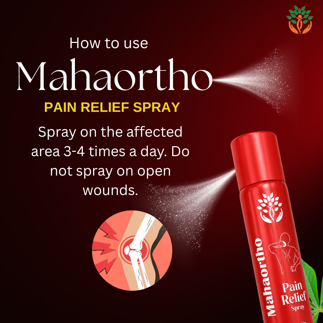 Mahaortho Pain Relief Sapray 3 Mahaortho Pain Relief Spray – Instant Herbal Relief for Joint Pain, Back Pain, Muscular Discomfort, Sprains & Sports Injuries