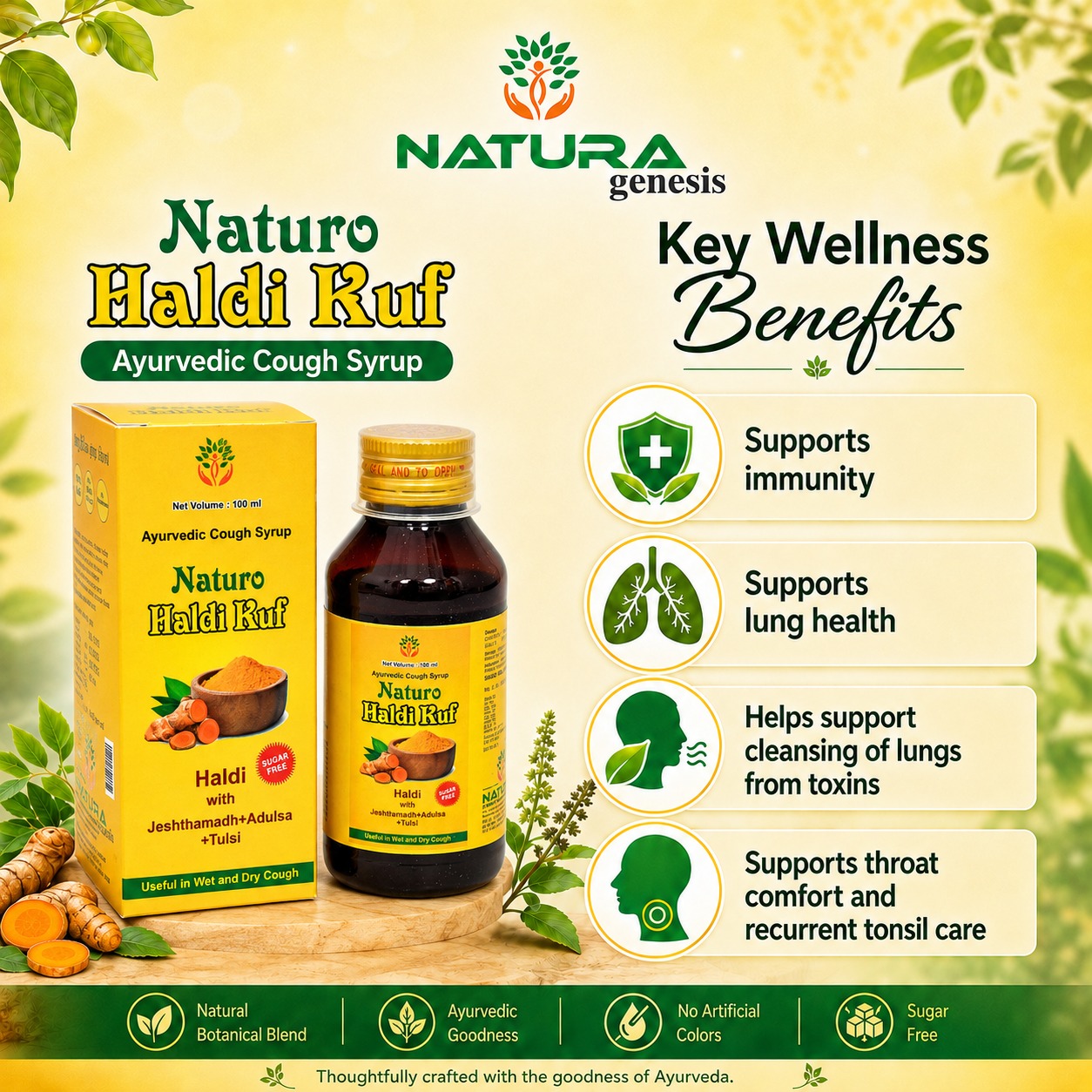 haldi kuf syrup 100 ml 2 Naturo Haldi Kuf Ayurvedic Cough Syrup – Sugar Free | 100ml