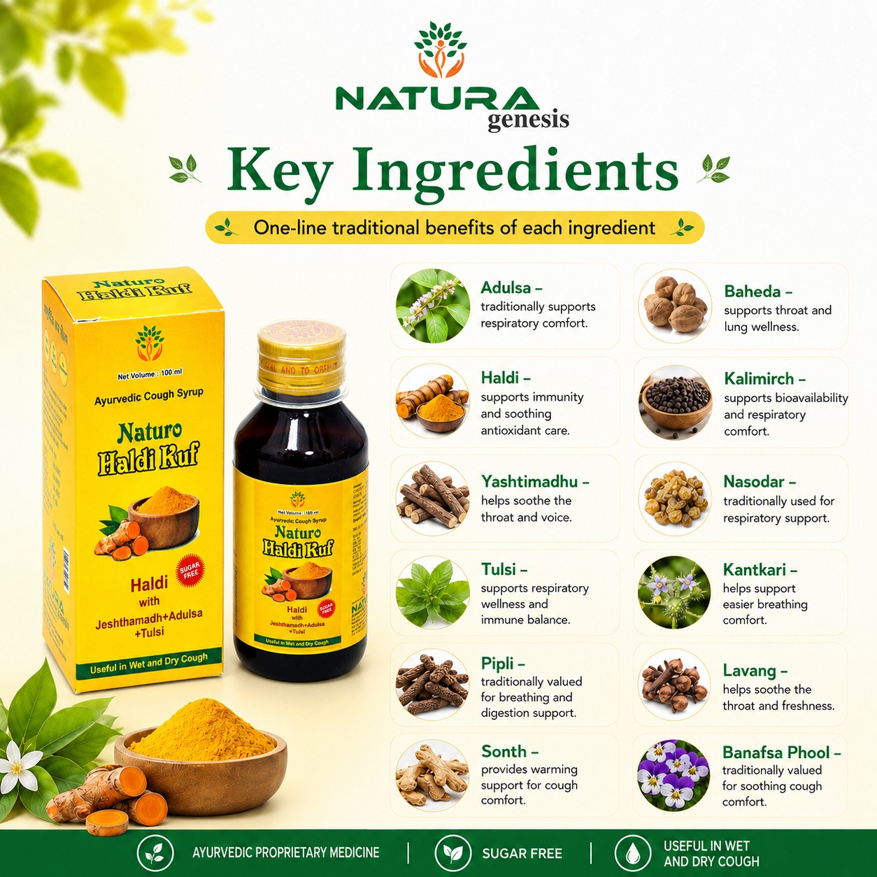 haldi kuf syrup 100 ml 4 Naturo Haldi Kuf Ayurvedic Cough Syrup – Sugar Free | 100ml
