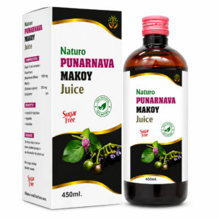 Naturo Punarnava Makoy Juice 450 ml Sugar Free Ayurvedic Herbal Liver Wellness Juice with Punarnava and Makoy
