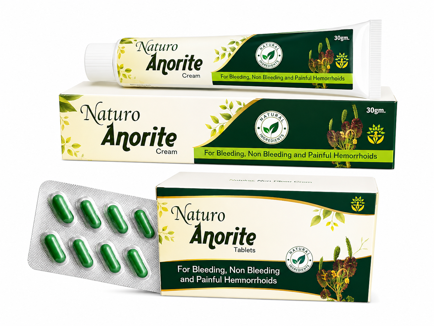 ANORITE Anorite Capsules & Ointment | Ayurvedic Piles Care Combo | With Aloe Vera, Guduchi, Amla, Haritaki & Jatyadi Oil | Natural Herbal Formula