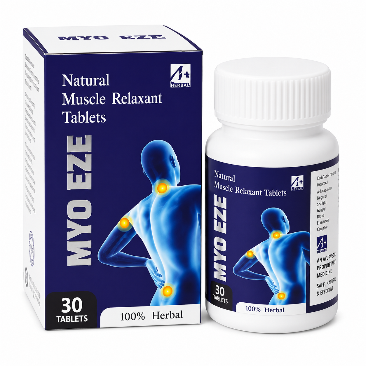 Myo eze Natura Genesis MYO EEZE Muscle & Joint Support Capsules | With Ashwagandha, Shallaki, Guggul, Turmeric, Hadjod, Giloy, Calcium & Vitamin D3 | For Muscle Recovery, Flexibility & Mobility