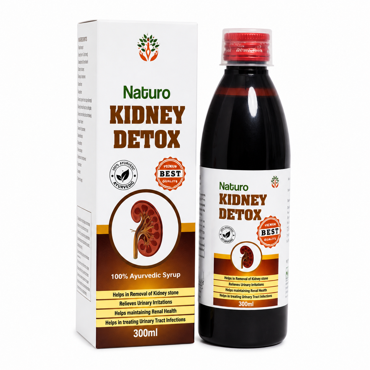 kidney detox Naturo Kidney Detox | with Punarnava, Gokshura, Varun, Giloy, Tulsi & Amla | Ayurvedic Herbal Kidney & Urinary Wellness Syrup | 300ml