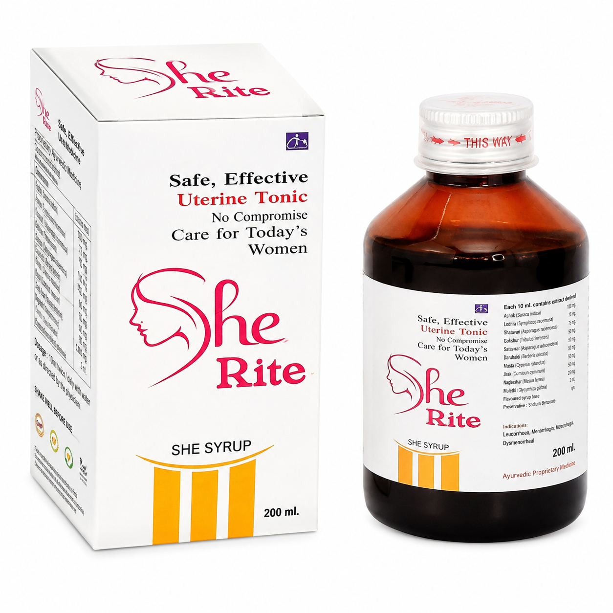 she rite She Rite Uterine Tonic | Ayurvedic Proprietary Medicine for Women's Uterine & Menstrual Wellness | 200 ml